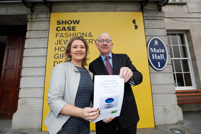 Minister Flanagan presents the report to Karen Hennessy of Irish Design 2015. 